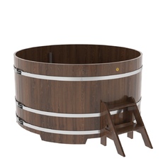 BentWood овальная из дуба (D=1,80 м.), h=1 м. Мореная Премиум купель фото